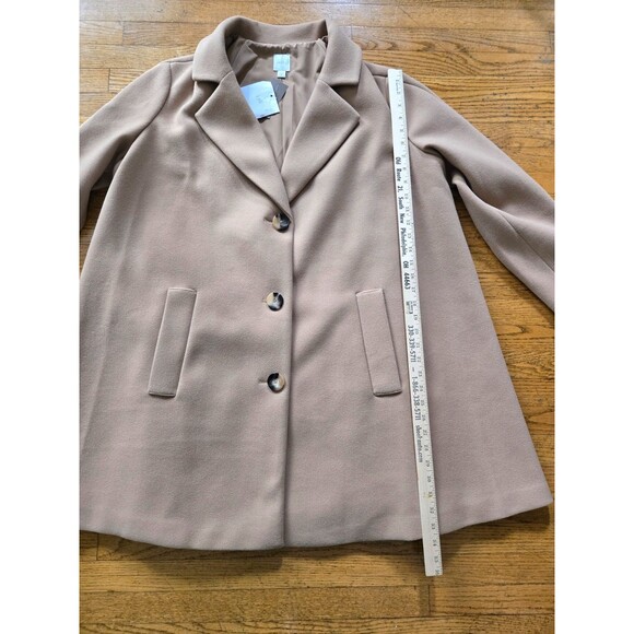 J Jill Camel Pleated Pea Coat Size XL $249 MSRP NWT Quiet Luxury - Picture 10 of 11